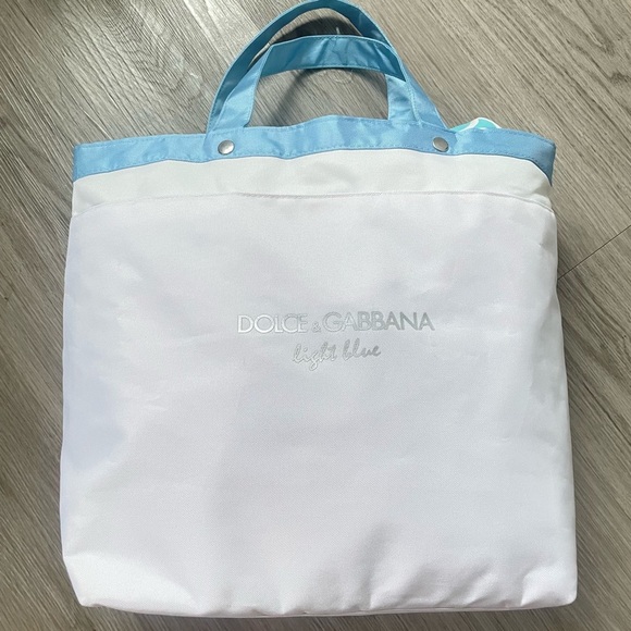 BAG BLUE WHITE  SHOULDER OVERSIZED NYLON BAG NWOT - Picture 2 of 13